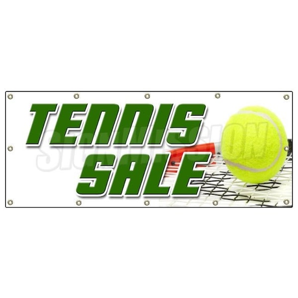 TENNIS SALE BANNER SIGN shop racquet balls shoes athletic